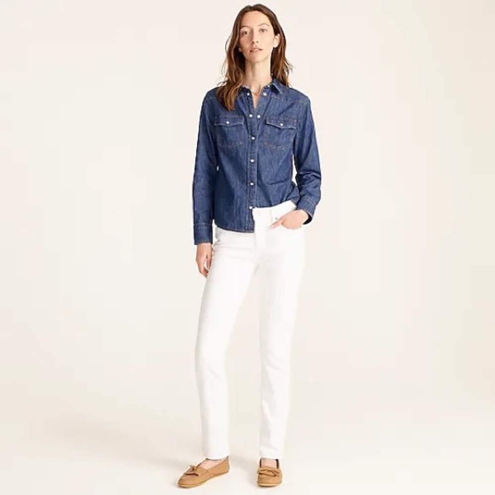 NWT J. Crew 9” Vintage Straight Jean in White Size 23 Petite